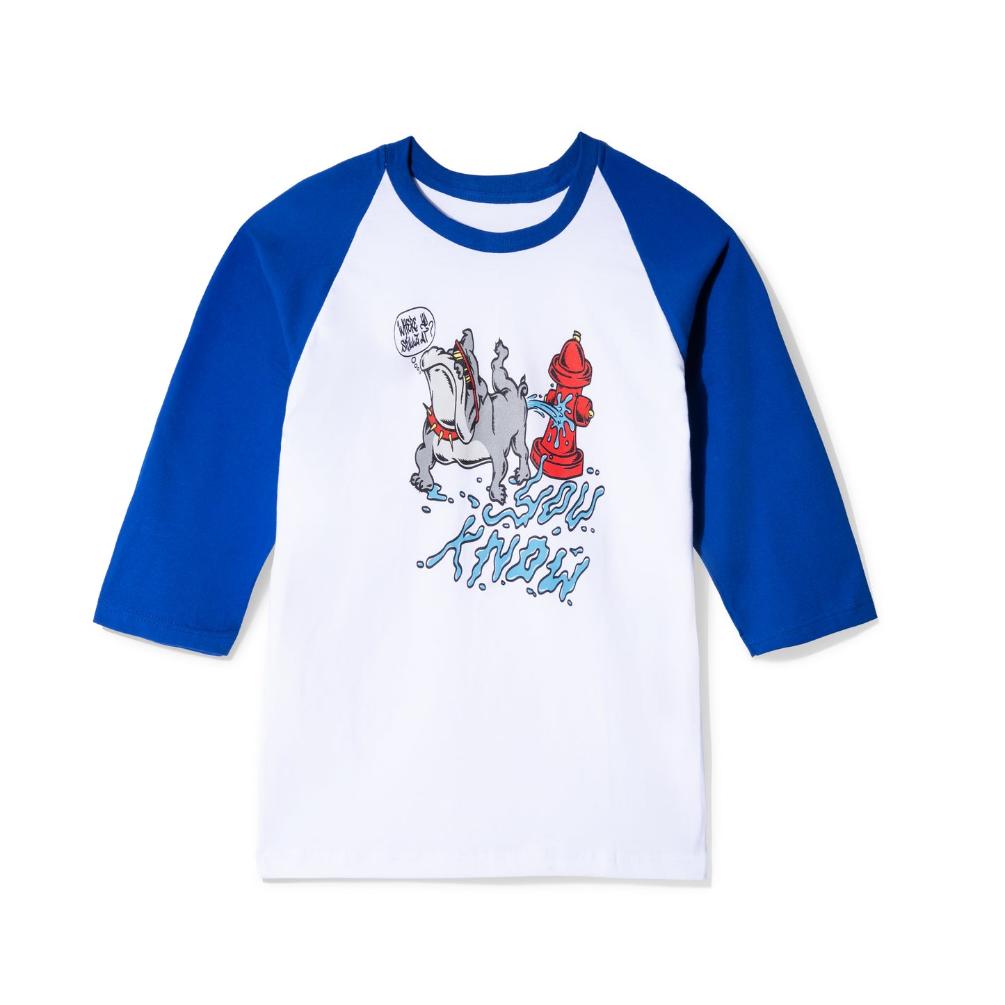 YOU KNOW... WHERE YOU SKILLZ AT Raglan Tee in Blue/White