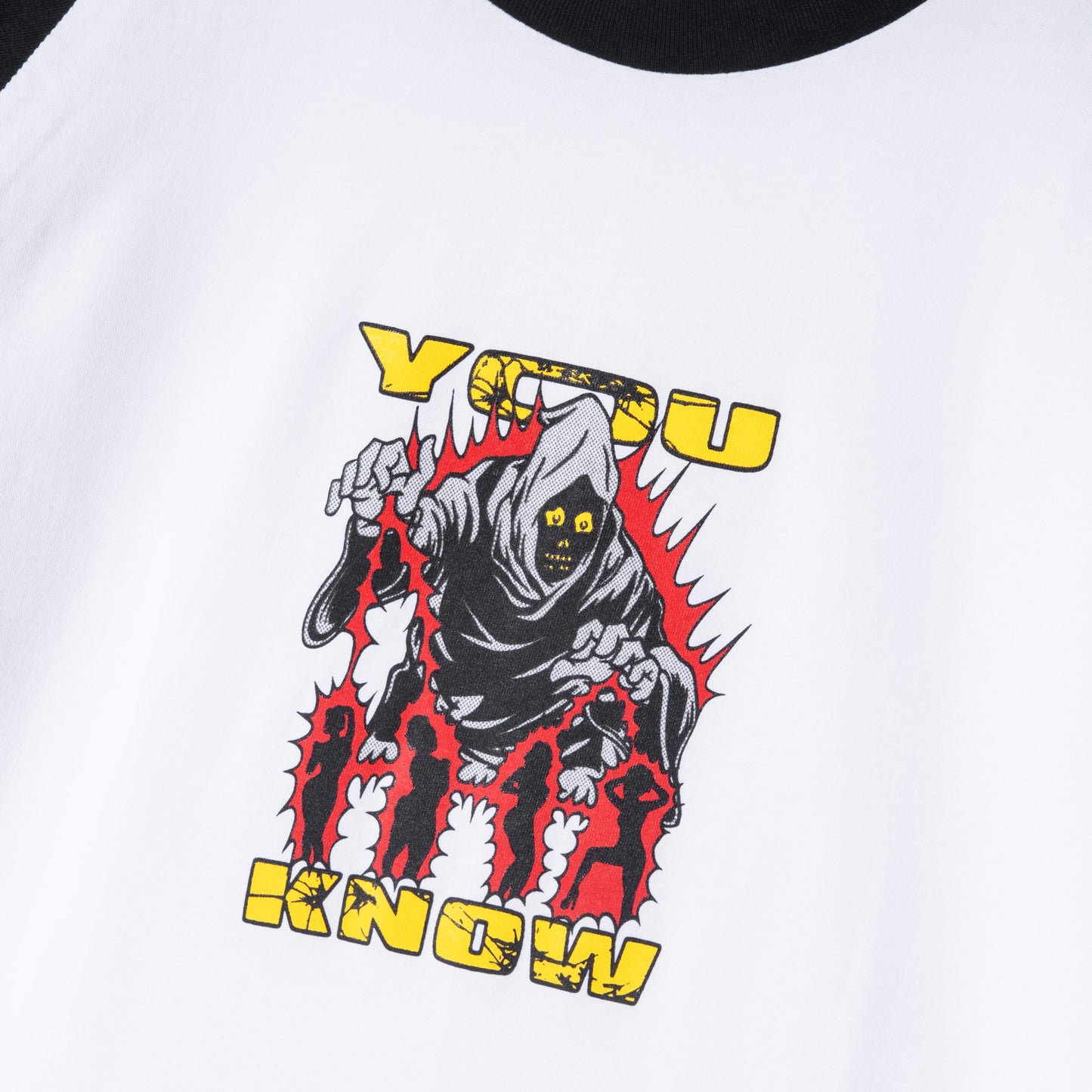 YOU KNOW... WHICH THE HOTTEST Raglan Tee in Black/White