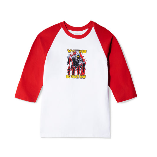 YOU KNOW... WHICH THE HOTTEST Raglan Tee in Red/White