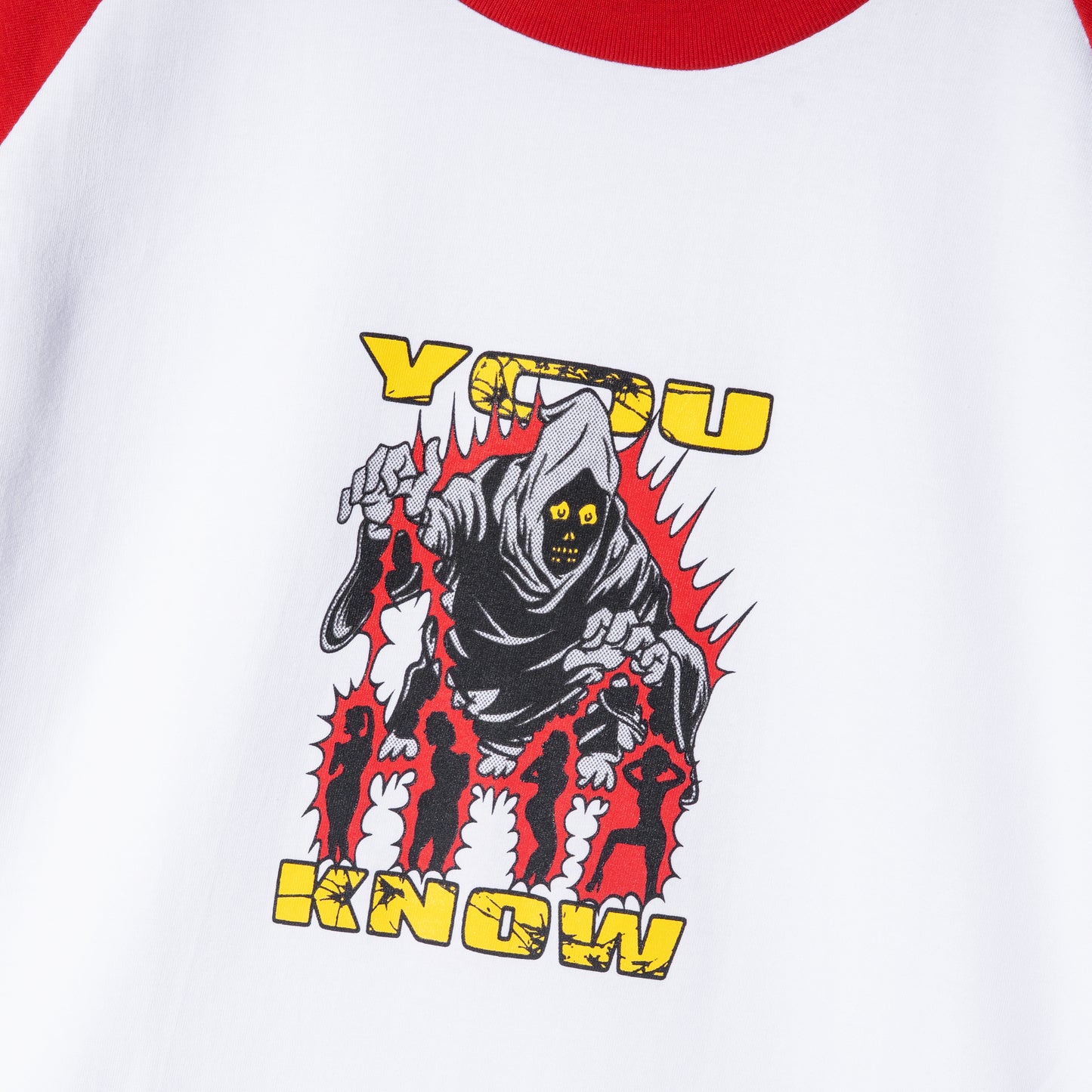 YOU KNOW... WHICH THE HOTTEST Raglan Tee in Red/White