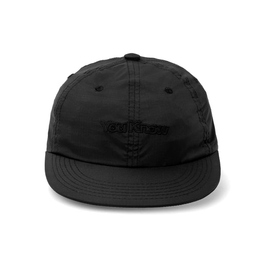 YOU KNOW… Core Logo Nylon Ripstop Baseball Cap in Black