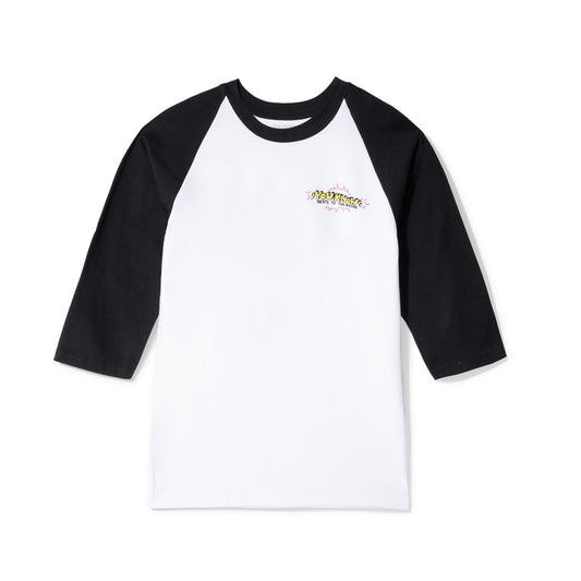 YOU KNOW... BEATS TO THE RHYME Raglan Tee in Black/White