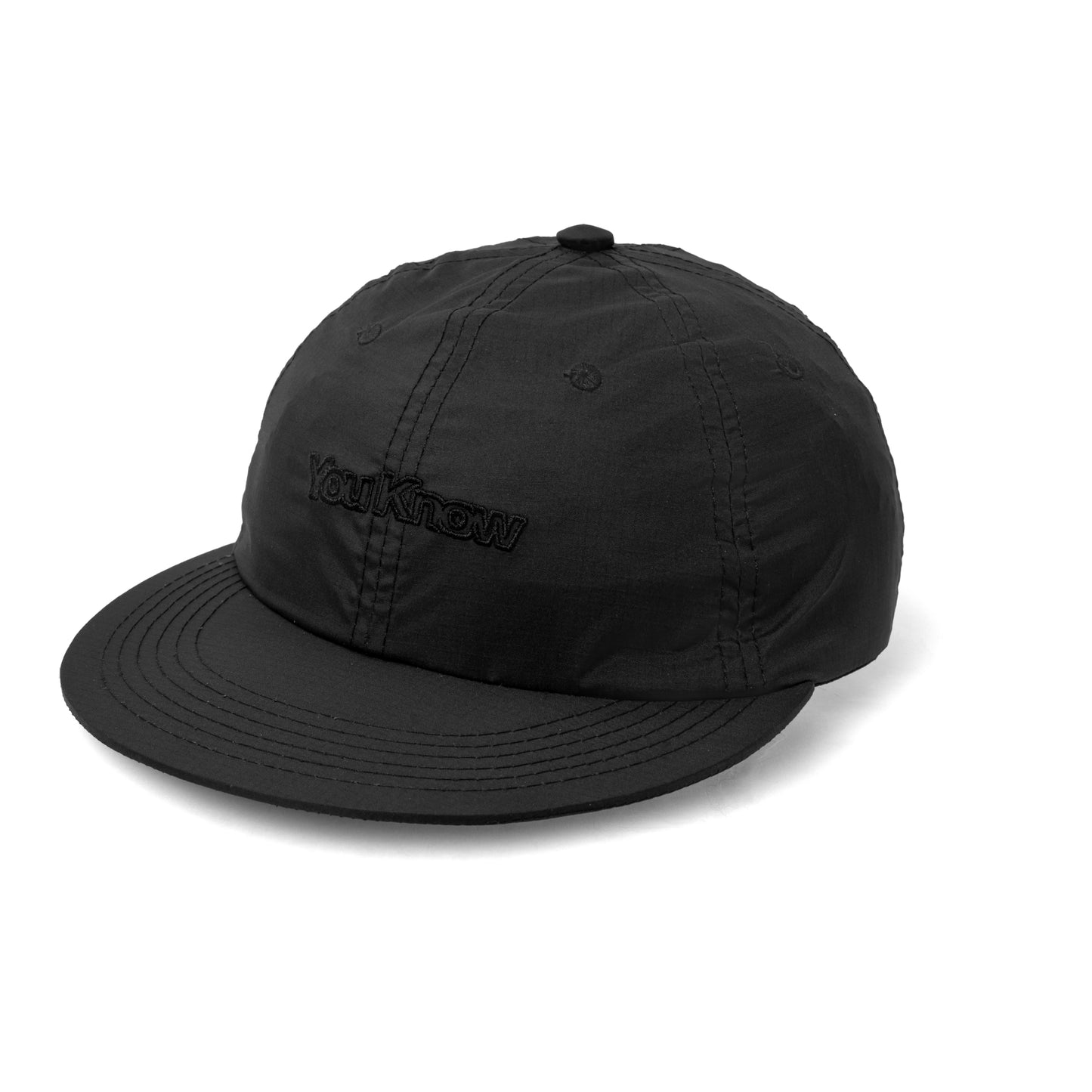 YOU KNOW… Core Logo Nylon Ripstop Baseball Cap in Black