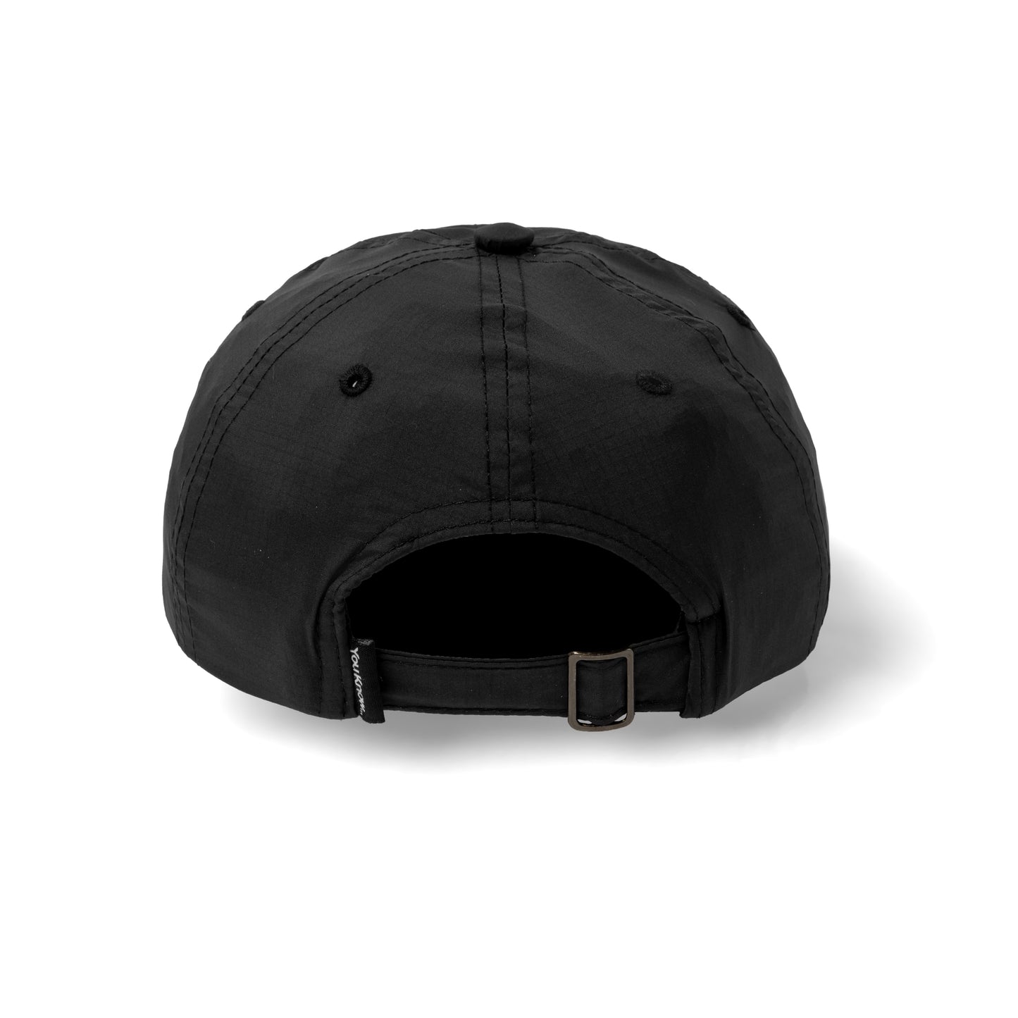 YOU KNOW… Core Logo Nylon Ripstop Baseball Cap in Black