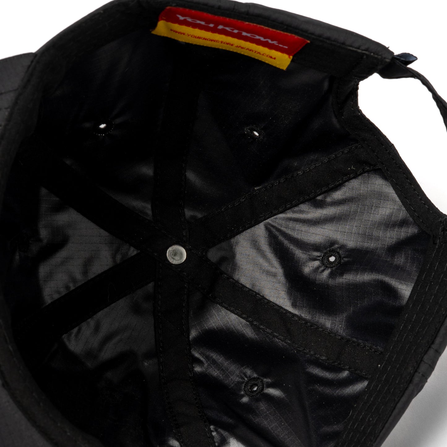 YOU KNOW… Core Logo Nylon Ripstop Baseball Cap in Black