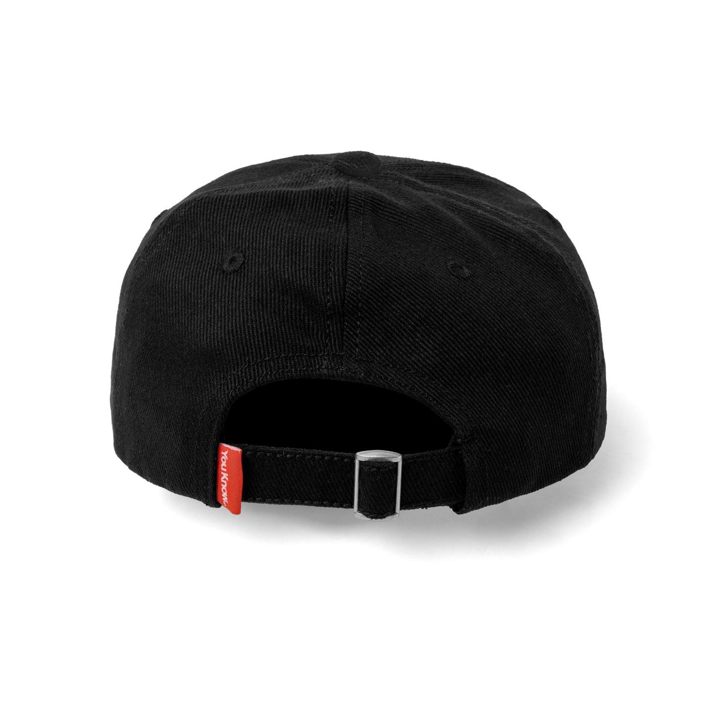 YOU KNOW… Script Canvas Baseball Cap in Black