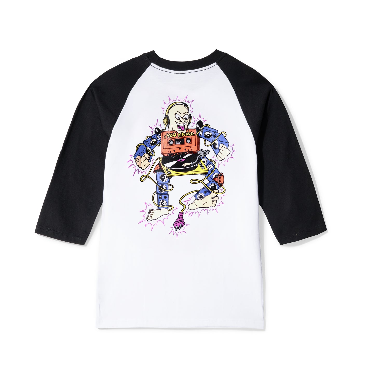 YOU KNOW... BEATS TO THE RHYME Raglan Tee in Black/White