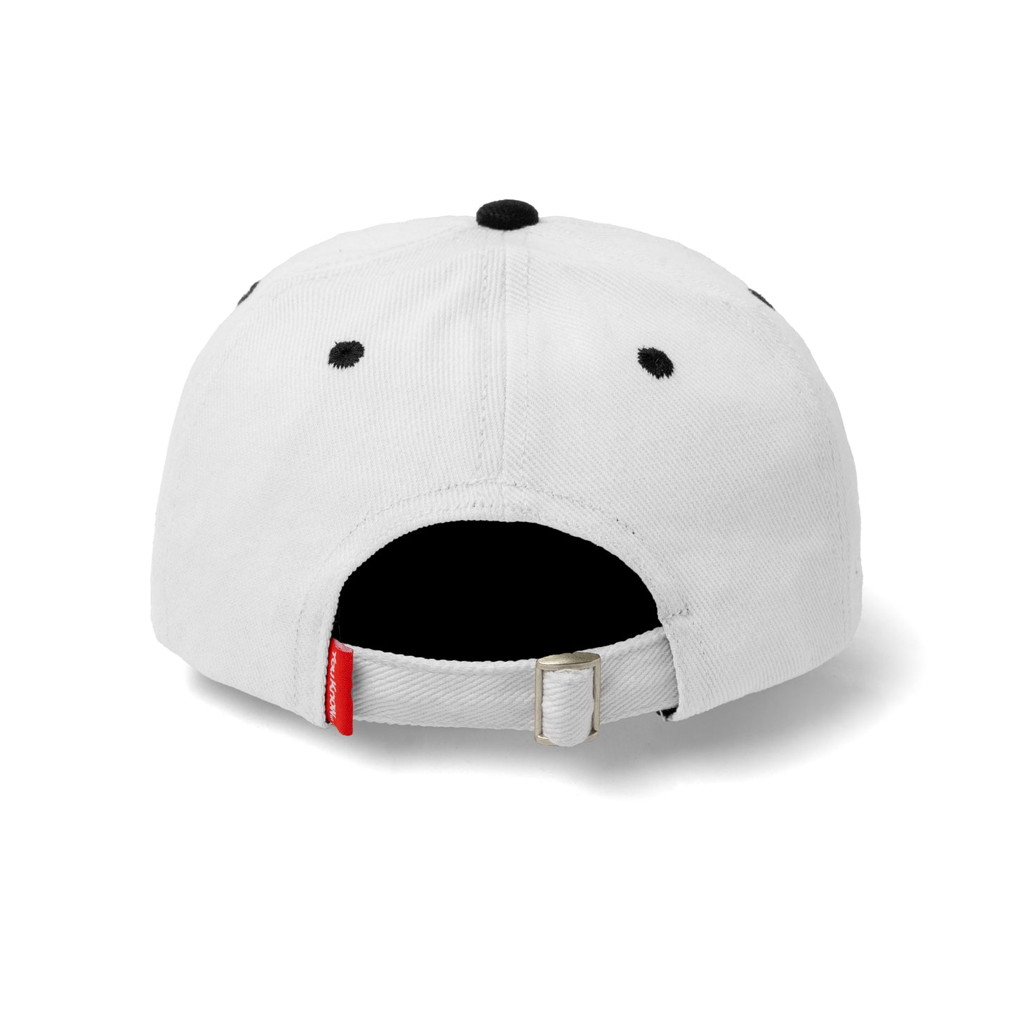 YOU KNOW… Script Canvas Baseball Cap in Black/White