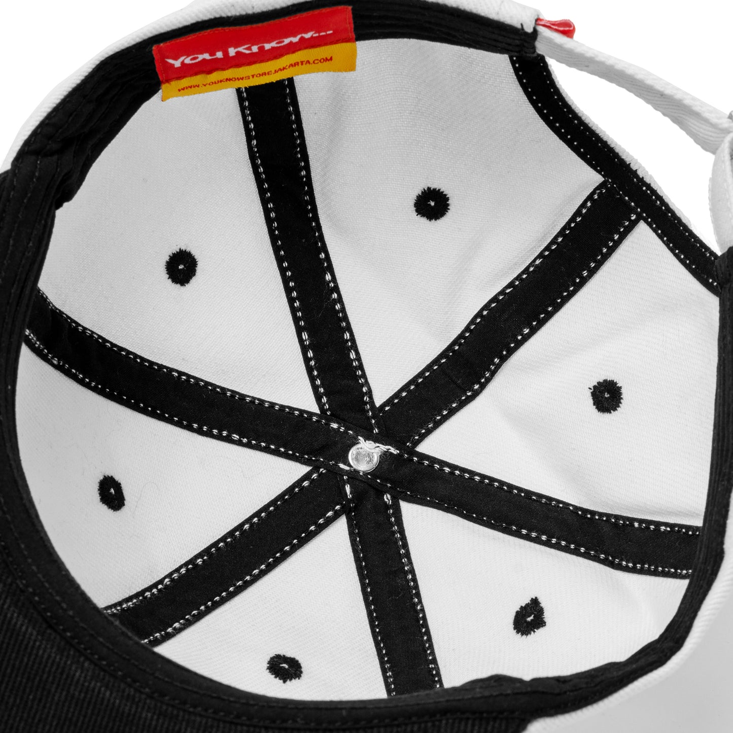YOU KNOW… Script Canvas Baseball Cap in Black/White