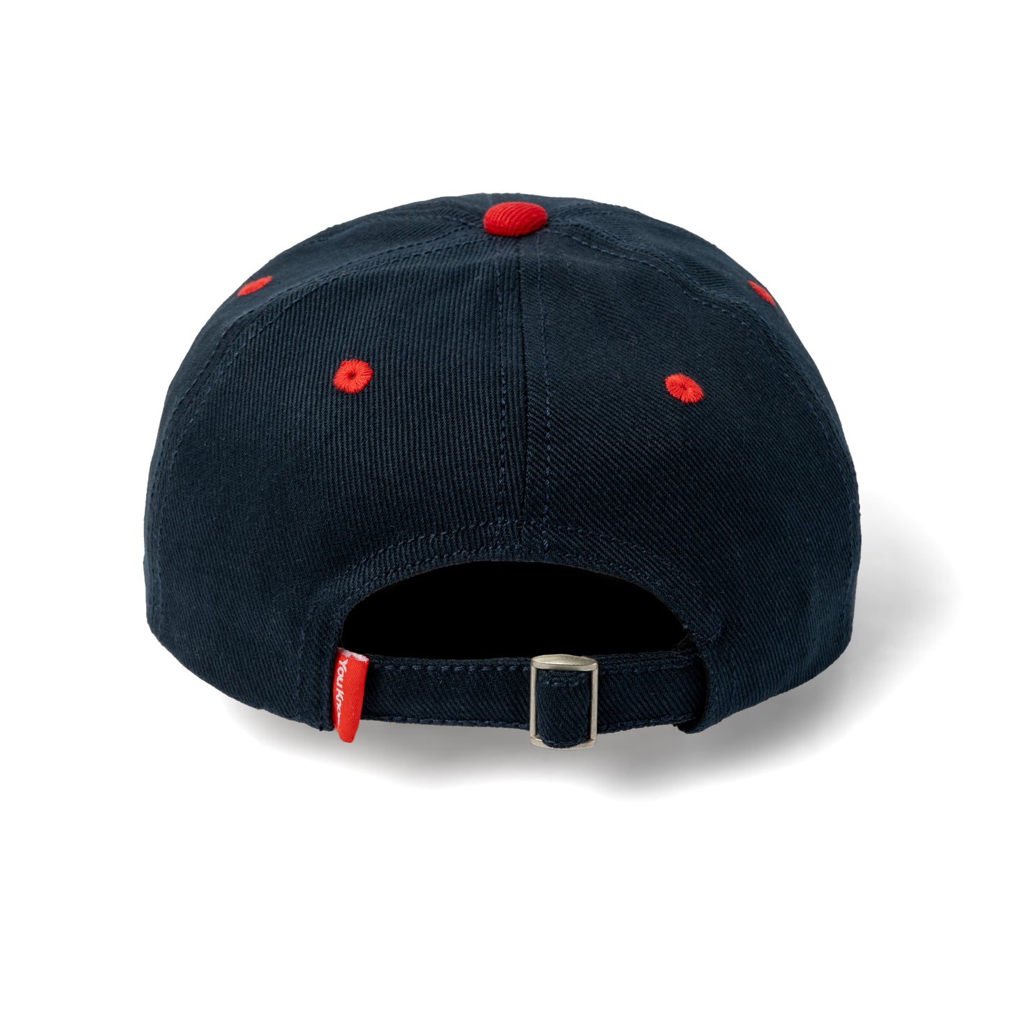 YOU KNOW… Script Canvas Baseball Cap in Navy/Red