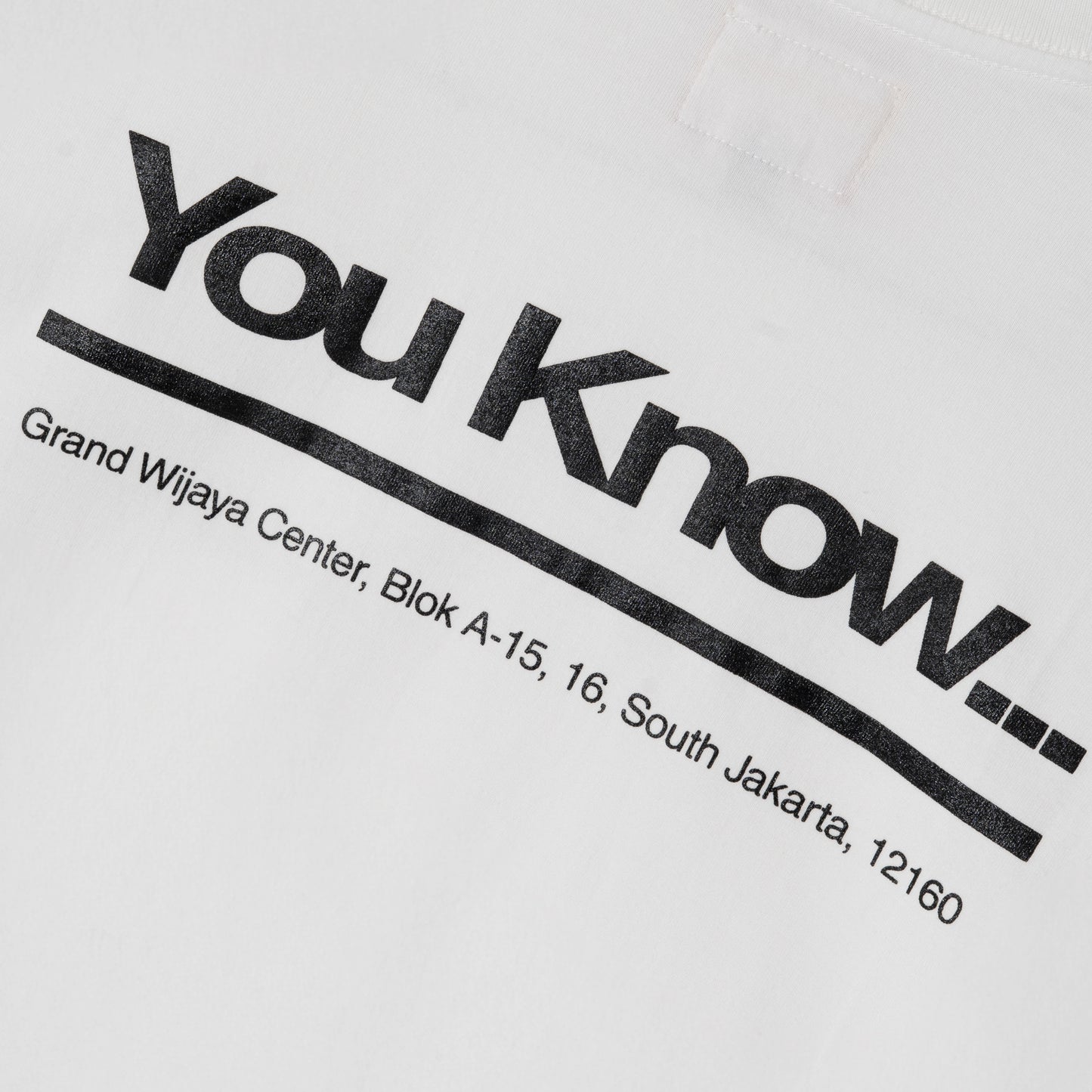 YOU KNOW… Address Tee in White