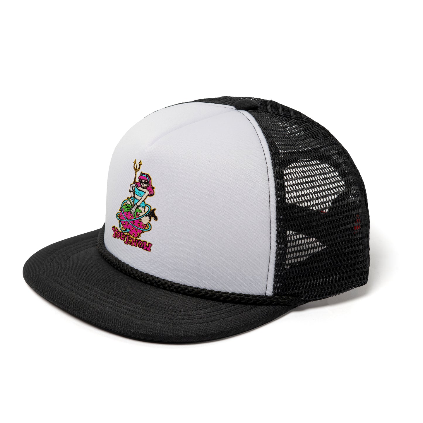 YOU KNOW… We Edn Angle Trucker Cap in Black/White