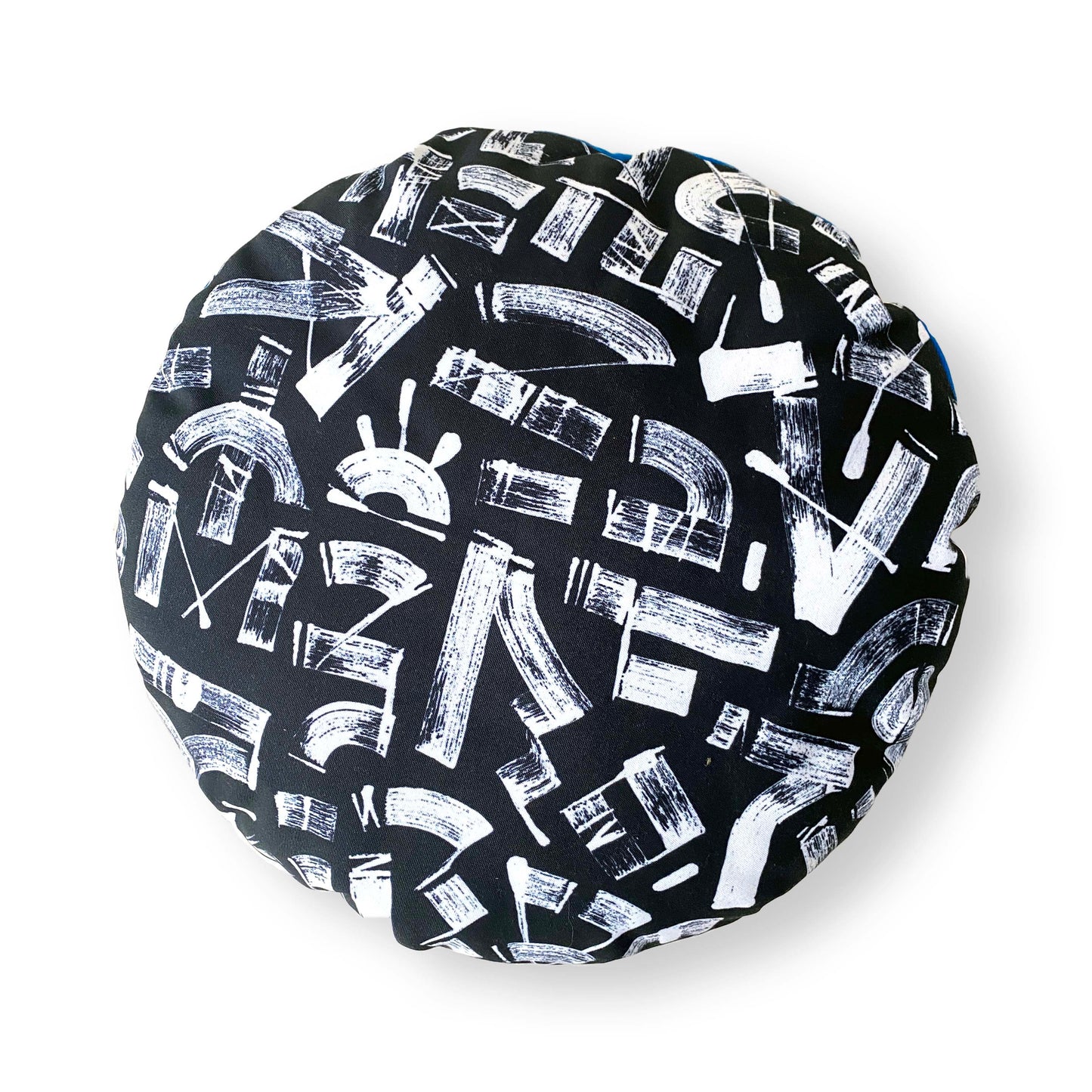 Alphabad Round Cushion Blue