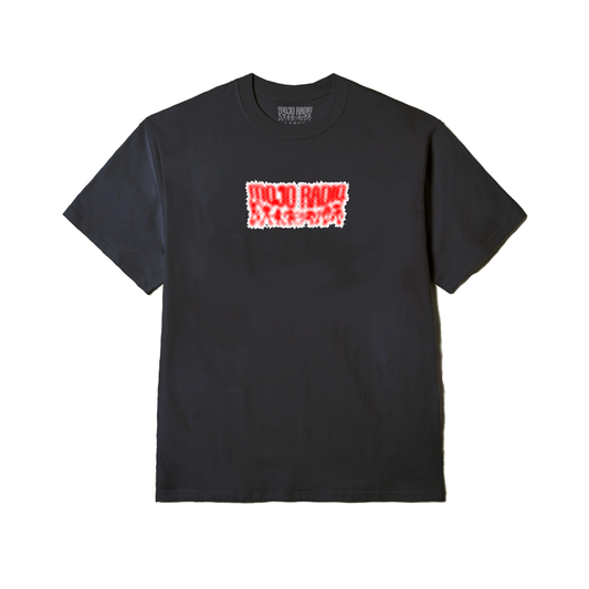CORE LOGO DISTORT WHT RD IN BLACK TEE