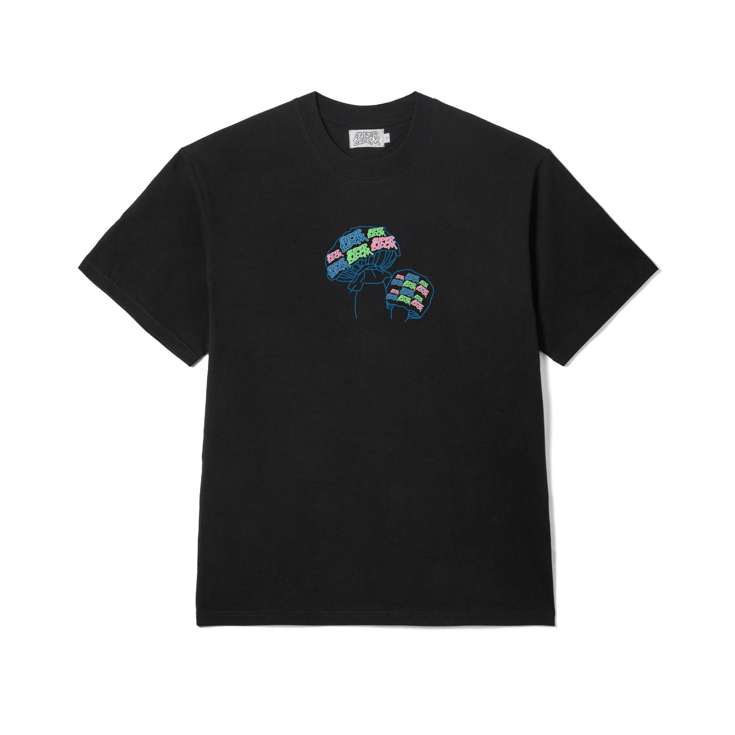ブラックフロントプリントのマストルームメイトTシャツ
