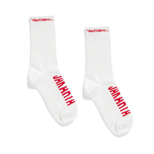 YOU KNOW… Jakarta Socks White/Red