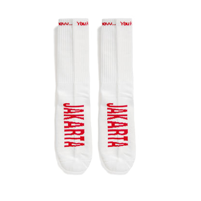 YOU KNOW… Jakarta Socks White/Red
