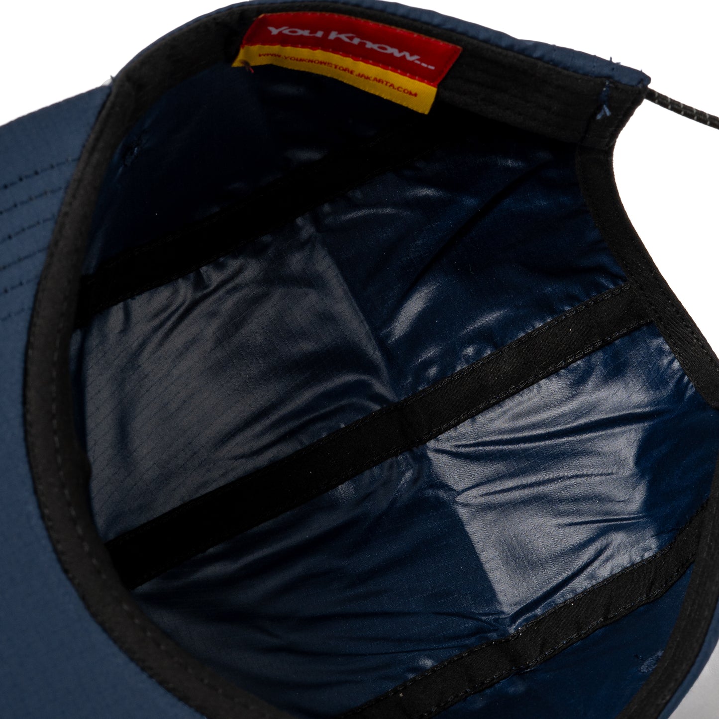 YOU KNOW… Core Logo Nylon Ripstop 5 Panel Hat in Navy