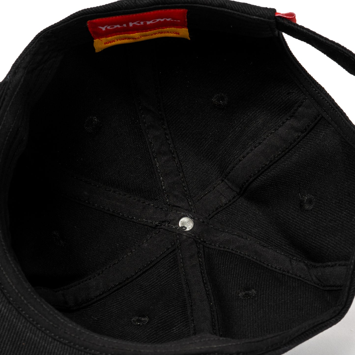 YOU KNOW… Script Canvas Baseball Cap in Black