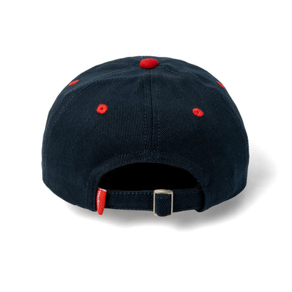 YOU KNOW… Script Canvas Baseball Cap in Navy/Red