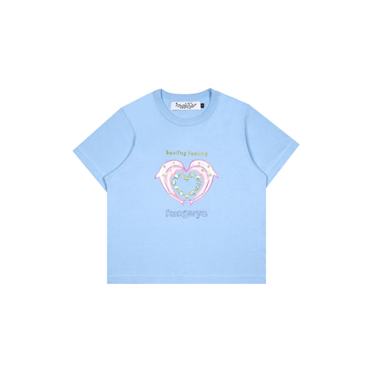 DOLPHIN BABY TEE BABY BLUE