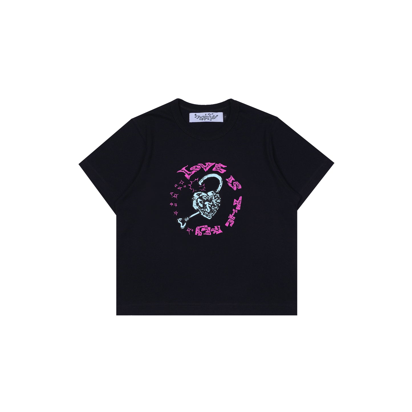 LOVE IS THE KEY BABY TEE BLACK