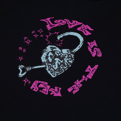 LOVE IS THE KEY BABY TEE BLACK