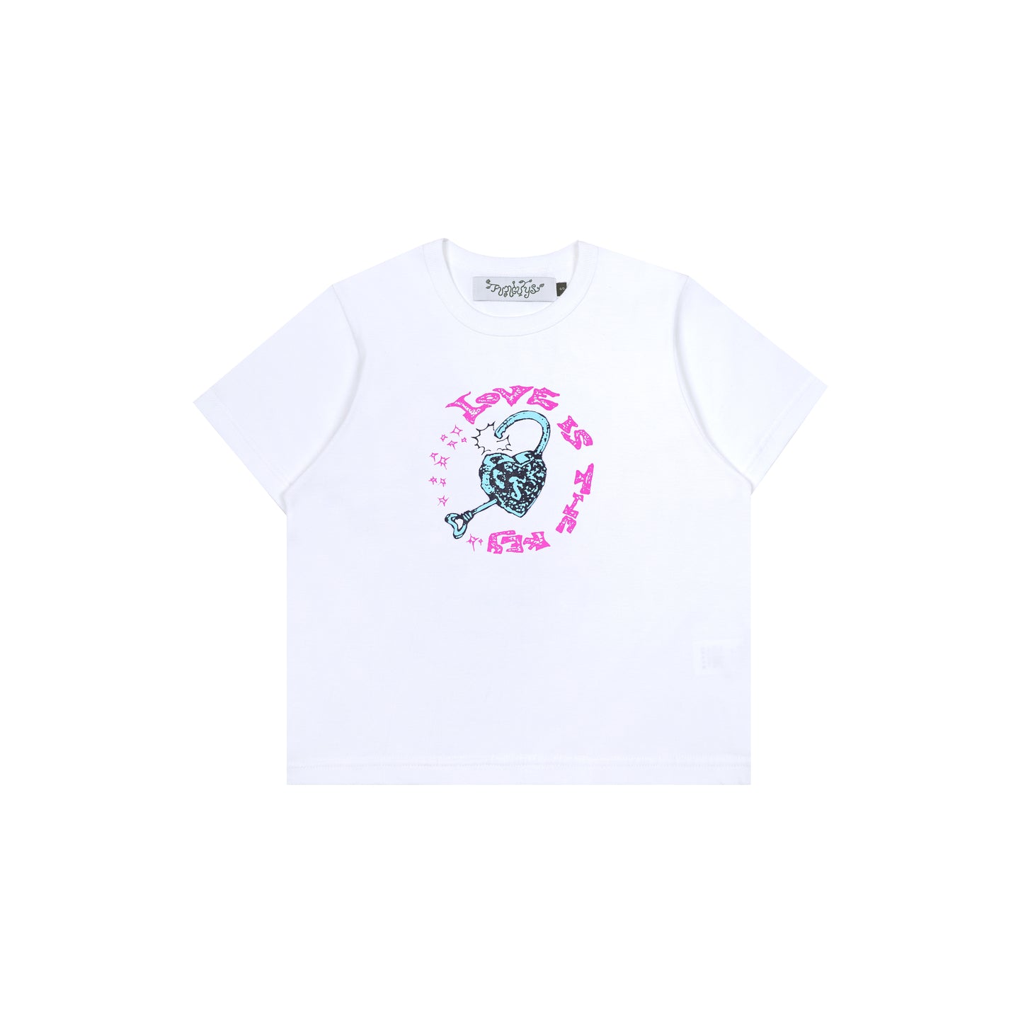 LOVE IS THE KEY BABY TEE WHITE