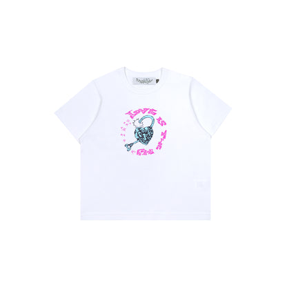 LOVE IS THE KEY BABY TEE WHITE