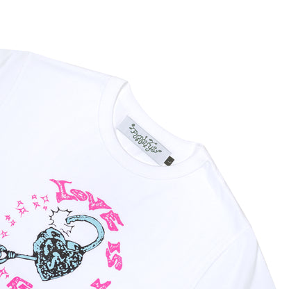 LOVE IS THE KEY BABY TEE WHITE