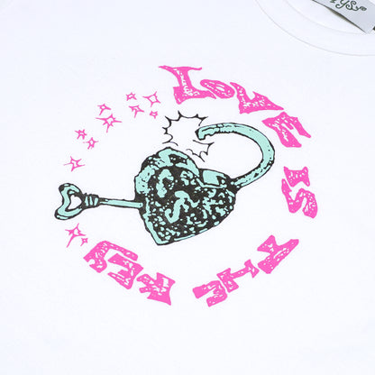 LOVE IS THE KEY BABY TEE WHITE