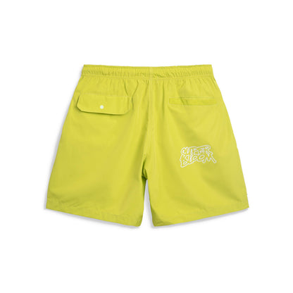 Pixel Logo Beach Shorts in Light Green