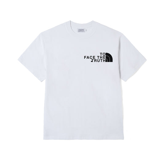 To Face The Truth Tee in White Front Print