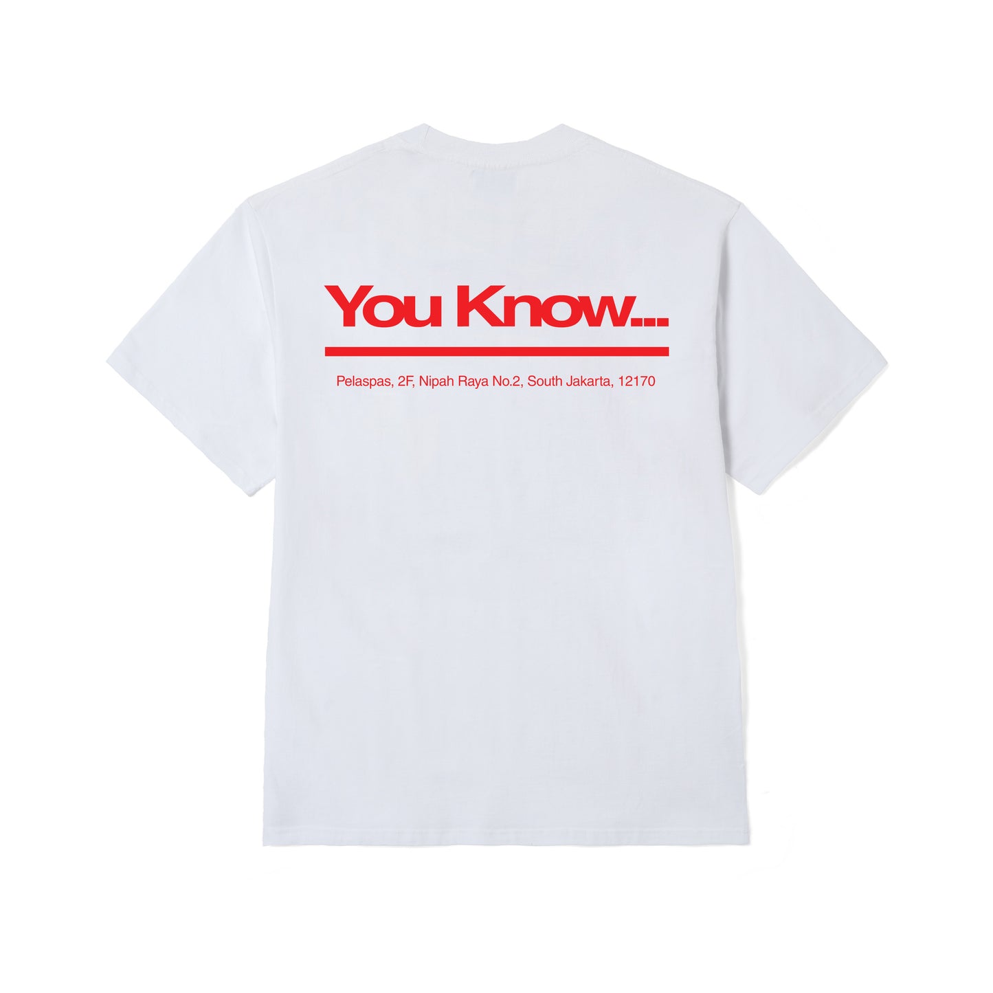 YOU KNOW… WHITE TEE IN RED PRINT