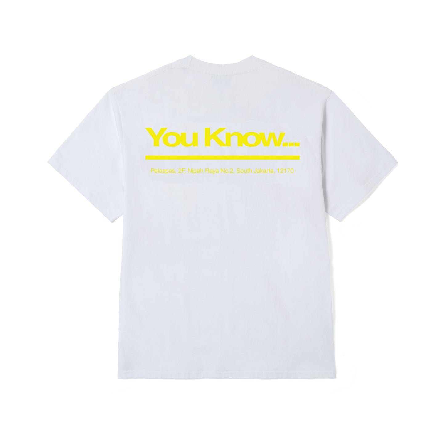 YOU KNOW… WHITE TEE IN YELLOW PRINT