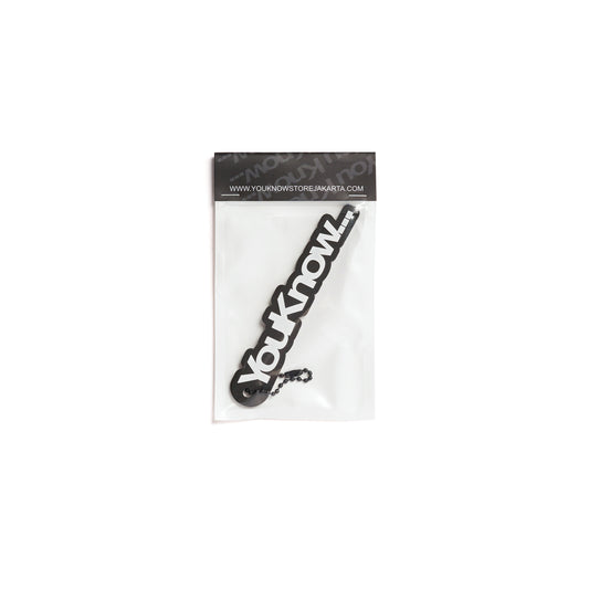 You Know Logo Rubber Keychain - Black